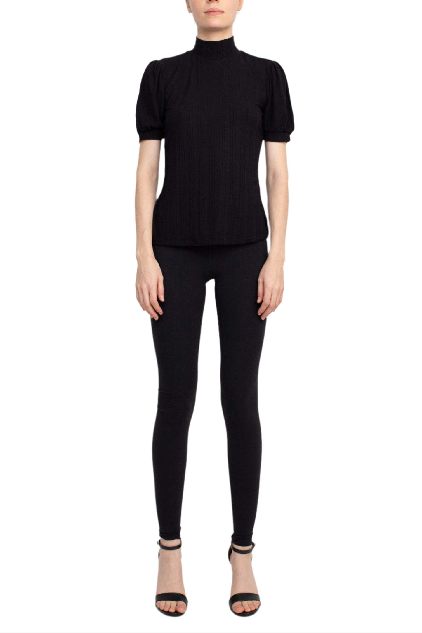 Philosophy Mock Neck Short Sleeve Top-4