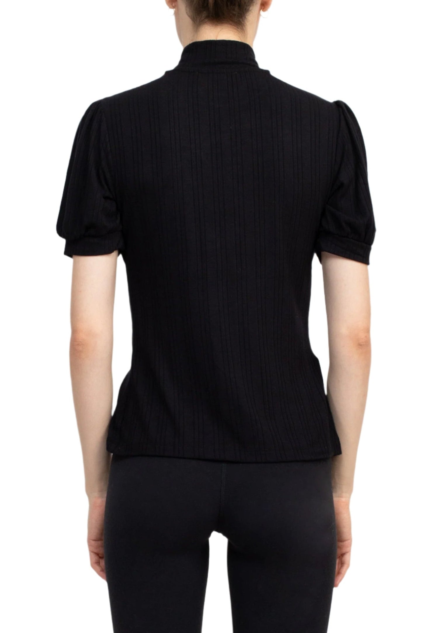 Philosophy Mock Neck Short Sleeve Top-2